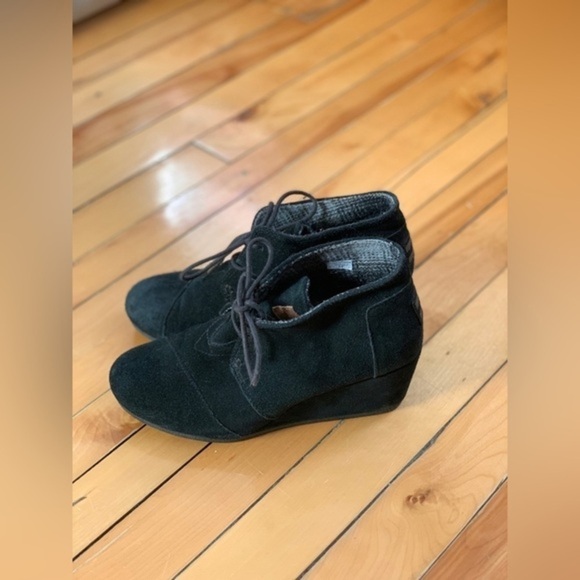 Toms Kala Wedge Bootie Black - Picture 1 of 5